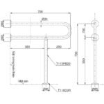 Thanh tay vịn TOTO T113BP22/ T110D3R (x3) (dạng chữP, cố định) - Ảnh 4
