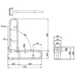 Thanh tay vịn TOTO T113HK7R/ T110D17S (loại có thể bật lên) - Ảnh 6
