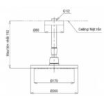 Bát sen gắn trần TOTO TBW07002A1 dòng G tròn 250mm - Ảnh 2