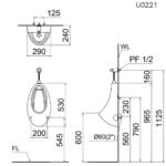 Bồn tiểu nam CAESAR U0221 treo tường, thoát ngang - Ảnh 8