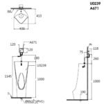 Bồn tiểu nam CAESAR U0239 đặt sàn, thoát sàn - Ảnh 8