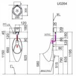 Bồn tiểu nam CAESAR U0264 treo tường, thoát ngang - Ảnh 7