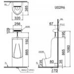 Bồn tiểu nam CAESAR U0296 đặt sàn, kèm van xả cảm ứng A640, thoát sàn - Ảnh 5
