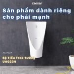 Bồn tiểu nam CAESAR UA0234 treo tường, kèm van xả cảm ứng A655B-RA, thoát ngang - Ảnh 2