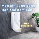 Bồn tiểu nam CAESAR UA0234 treo tường, kèm van xả cảm ứng A655B-RA, thoát ngang - Ảnh 4