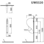 Vách ngăn bồn tiểu nam CAESAR UW0320 - Ảnh 4