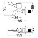 Vòi lavabo CAESAR W027C lạnh, gắn tường - Ảnh 7
