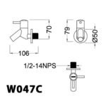 Vòi lavabo CAESAR W047C lạnh, gắn tường - Ảnh 9