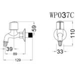 Vòi lavabo CAESAR WP037C lạnh, gắn tường - Ảnh 6