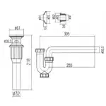 Ống thải nước chữ P INAX A-325PL (A325PL) nhựa - Ảnh 3