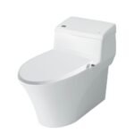 Bồn cầu INAX AC-1017R+CW-S15VN/ BW1 (AC1017R) 1 khối nắp rửa cơ S15VN xả gạt