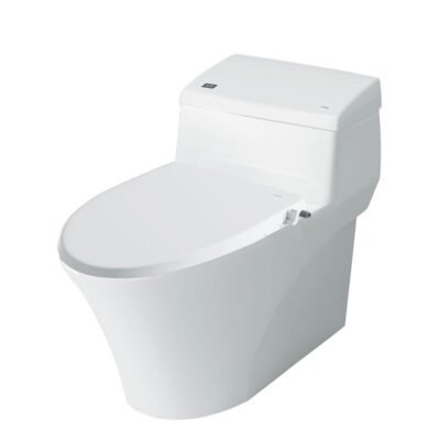 Bồn cầu INAX AC-1017R+CW-S15VN/ BW1 (AC1017R) 1 khối nắp rửa cơ S15VN xả gạt