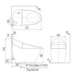 Bồn cầu INAXAC-2700+CW-H17VN/ BW1 (AC2700) 1 khối nắp điện tử CW-H17VN - Ảnh 2