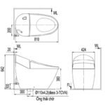 Bồn cầu INAX AC-2700+CW-H20VN/ BW1 (AC2700) 1 khối nắp điện tử CW-H20VN - Ảnh 2
