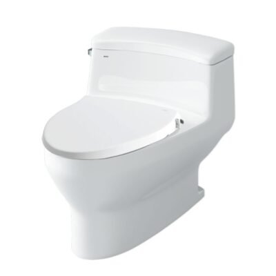 Bồn cầu INAX AC-4005+CW-S15VN/ BW1 (AC4005VN) 1 khối nắp rửa cơ S15VN xả gạt