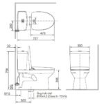 Bồn cầu INAX C-504A+CW-H17VN/ BW1 (C504A) 2 khối nắp điện tử CW-H17VN - Ảnh 2