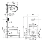 Bồn cầu INAX AC-952VN/ BW1(AC952VN) treo tường nắp êm CF-952VS - Ảnh 2