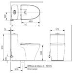 Bồn cầu INAX AC-989+CW-H17VN/ BW1 (AC989) 1 khối nắp điện tử CW-H17VN - Ảnh 2