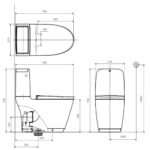 Bồn cầu INAX ACT-832VN/ BW1 (ACT832) 2 khối nắp êm CF-832VS, xả không chạm - Ảnh 2