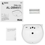 Chậu rửa mặt lavabo INAX AL-2094VEC/ BW1 (AL2094VEC) âm bàn, 3 lỗ - Ảnh 2