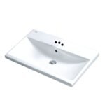 Chậu rửa mặt lavabo INAX AL-2397VEC/ BW1 (AL2397VEC) bán âm, 3 lỗ - Ảnh 2