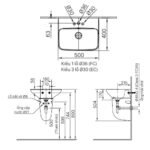 Chậu rửa mặt lavabo INAX AL-289VEC/ BW1 (AL289VEC) treo tường 3 lỗ - Ảnh 2