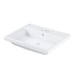 Chậu rửa mặt lavabo INAX AL-345VEC/ BW1 (AL345VEC) bán âm, 3 lỗ - Ảnh 2