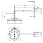 Bát sen gắn tường TOTO TBW02003A Vuông 220mm - Ảnh 2