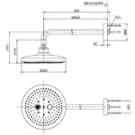 Bát sen gắn tường TOTO TBW01004A 2 chế độ tròn 220mm - Ảnh 2