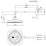 Bát sen gắn tường TOTO TBW02004A 2 chế độ vuông 210mm - Ảnh 2