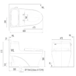 Bồn cầu INAX AC-1035+CW-H18VN/ BW1 (AC1035VN) 1 khối nắp điện tử CW-H18VN - Ảnh 2