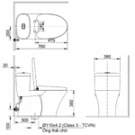 Bồn cầu INAX AC-959VAN-2/ BW1 (AC959VAN) 1 khối nắp êm CF-600VS - Ảnh 2