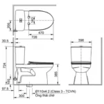 Bồn cầu INAX C-514A+CW-H17VN/ BW1 (C514A) 2 khối nắp điện tử CW-H17VN - Ảnh 2