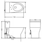 Bàn cầu TOTO MS188VKT8#XW/ T53P100VR 1 khối nắp êm TC600VS - Ảnh 2