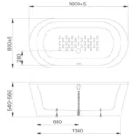 Bồn tắm INAX BF-1656V/ BW1 (BF1656) đặt sàn - Ảnh 2