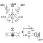 Vòi sen tắm INAX BFV-1003S (BFV1003S) nóng lạnh, tay sen nhựa - Ảnh 2