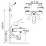Vòi sen tắm INAX BFV-1113S-1C (BFV1113S1C) nóng lạnh, tay sen 1C 3 chế độ - Ảnh 2