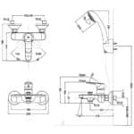 Vòi sen tắm INAX BFV-1113S-7C (BFV1113S7C) nóng lạnh, tay sen 7C tăng áp - Ảnh 2