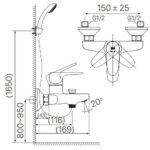 Vòi sen tắm INAX BFV-113S (BFV113S) nóng lạnh, tay sen 5 chế độ - Ảnh 2