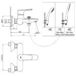 Vòi sen tắm INAX BFV-1403S-4C (BFV1403S4C) nóng lạnh, tay sen 4C - Ảnh 2