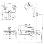 Vòi sen tắm INAX BFV-1403S-7C (BFV1403S7C) nóng lạnh, tay sen 7C tăng áp - Ảnh 2