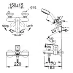 Vòi sen tắm INAX BFV-2003S (BFV2003S) nóng lạnh, tay sen 1 chế độ - Ảnh 2