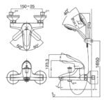 Vòi sen tắm INAX BFV-223S (BFV223S) nóng lạnh, tay sen 3C massage 5 chế độ - Ảnh 2