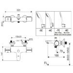Vòi sen tắm INAX BFV-3413T-4C (BFV3413T4C) nhiệt độ, tay sen 4C - Ảnh 3