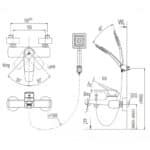 Vòi sen tắm INAX BFV-5003S (BFV5003S) nóng lạnh, tay sen vuông 1 chế độ - Ảnh 2