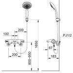 Vòi sen tắm INAX BFV-5103T-5C (BFV5103T5C) nóng lạnh, tay sen 5C, 1 chế độ - Ảnh 2