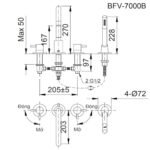 Vòi xả bồn tắm INAX BFV-7000B (4 lỗ) - Ảnh 2