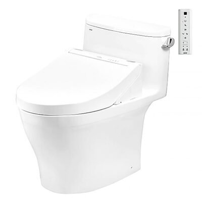 Bồn cầu TOTO MS887CRW15#XW 1 khối (Giấu dây) nắp điện tử TCF24460AAA, xả gạt