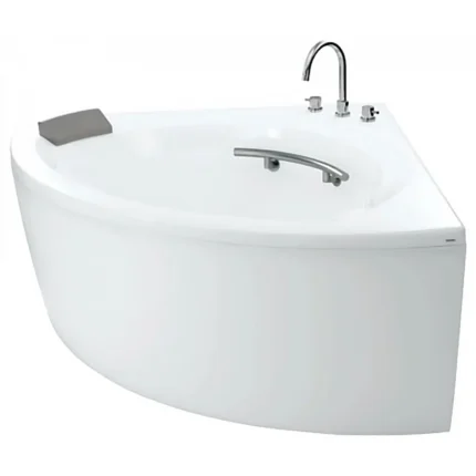 Bồn tắm TOTO PPY1353-3HPE#P/ TVBF412/ DB505R-2B đặt sàn góc, có tay vịn, kèm ống thải TVBF412