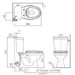 Bồn cầu INAX C-117VA/ BW1 (C117VA) 2 khối nắp đóng thường (xả gạt) - Ảnh 2